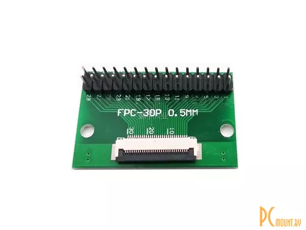 FFC/FPC-30P-0.5 Макетная плата переходник FFC 30pin шаг 0.5мм на DIP 2.54 прямые пины